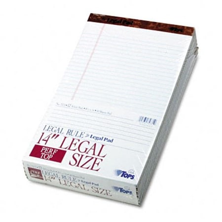Tops Tops 7573 Perforated Pads  Legal Rule  Lgl  White  12 50-Sheet Pads per Pack 7573
